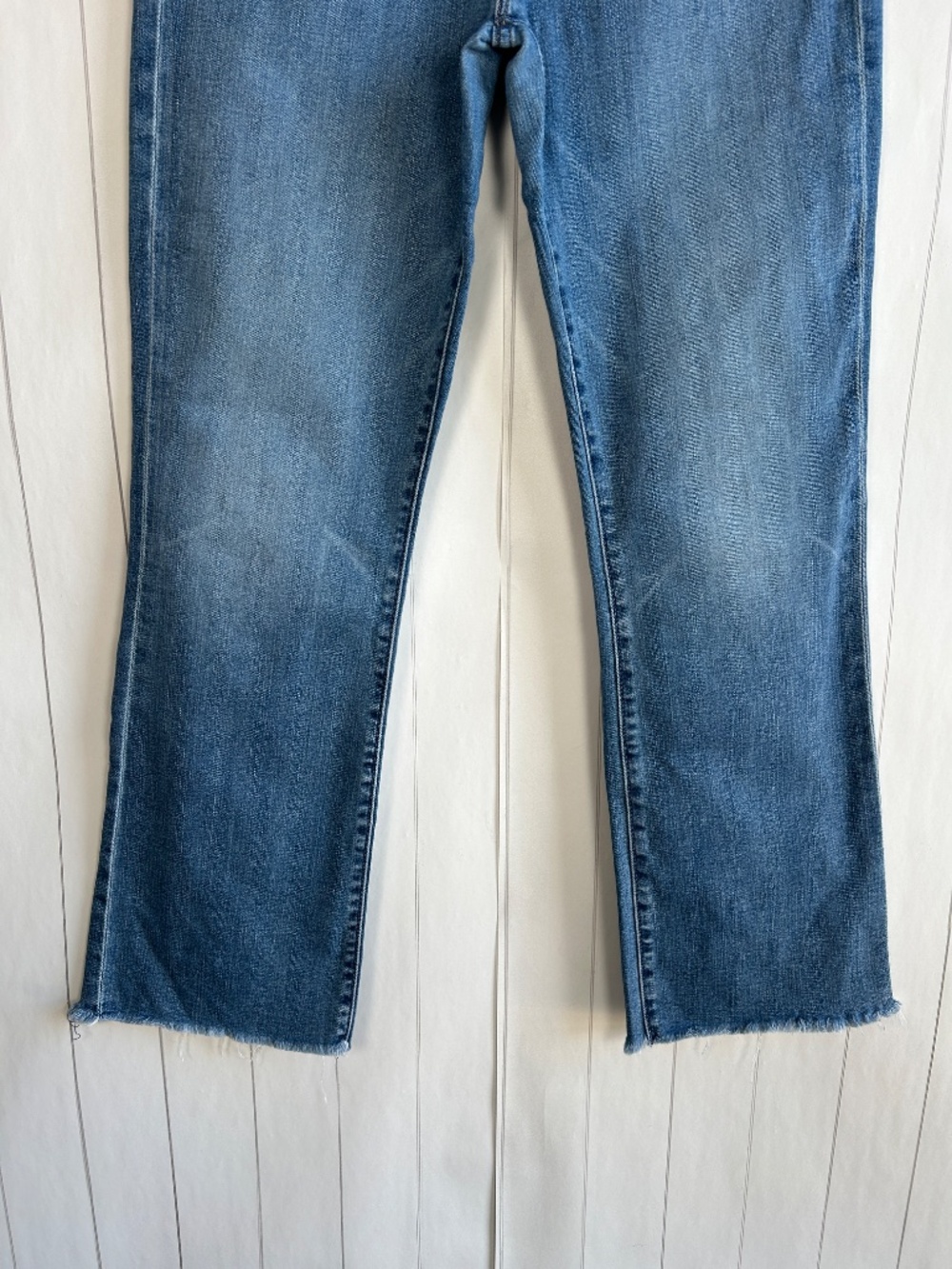 Mother Jeans size 31 Hustler Ankle Fray Healing Jar blue medium wash raw hem - Picture 3 of 16